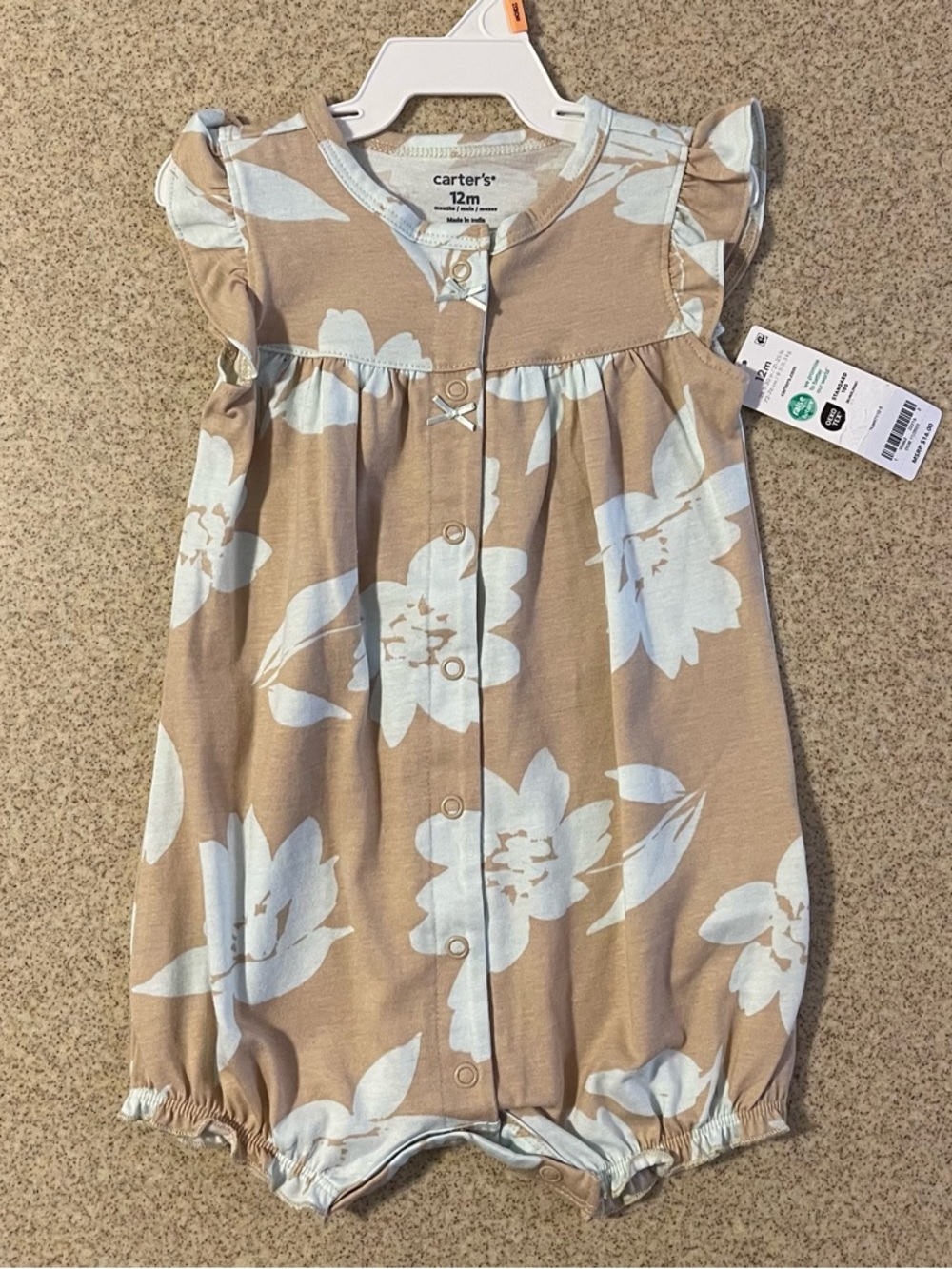 Carter's Floral Flutter-Sleeve Baby Romper